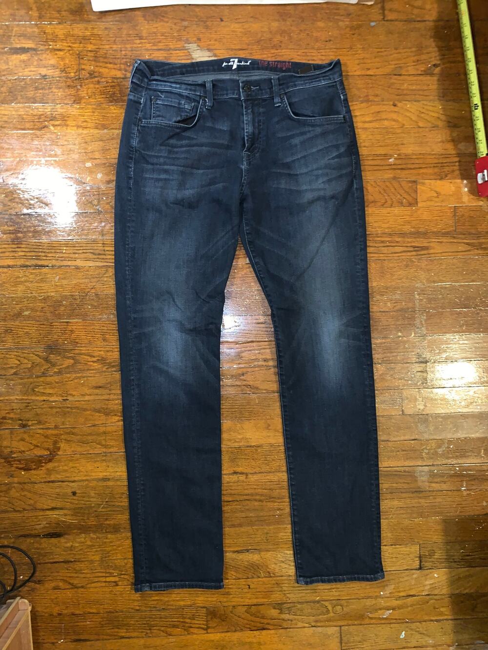 Y2K 7 For All Mankind The Straight Jeans Mens 34 Dark Wash Indigo